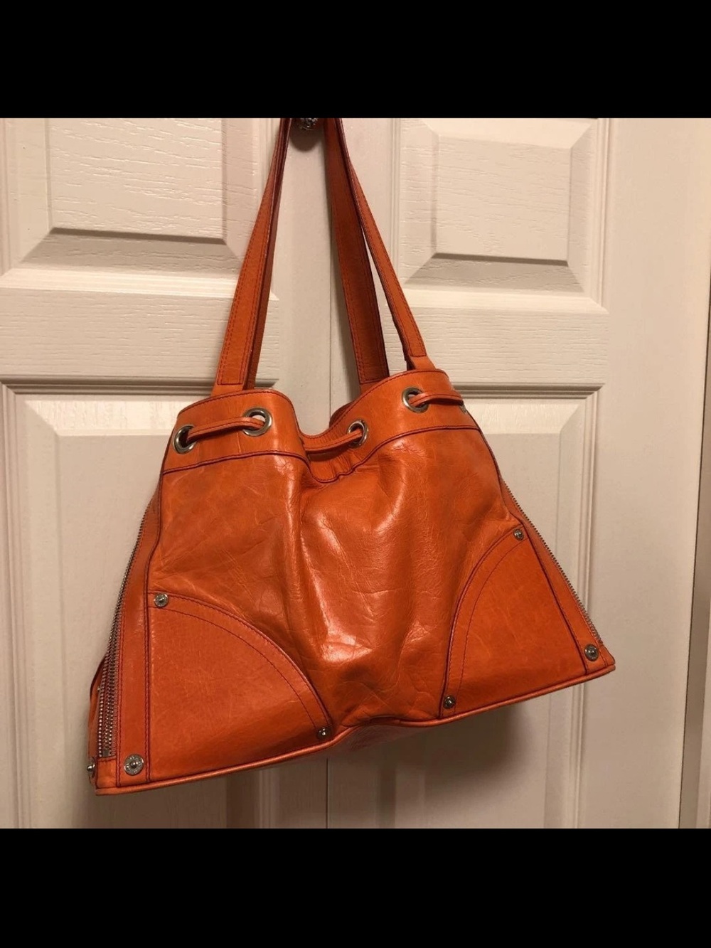 Mulberry Orange Leather Shoulder Tote